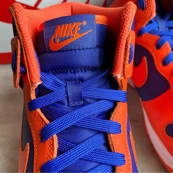 Nike Dunk Hi Retro Orange and Royal Blue Size 11 - Picture 8 of 9